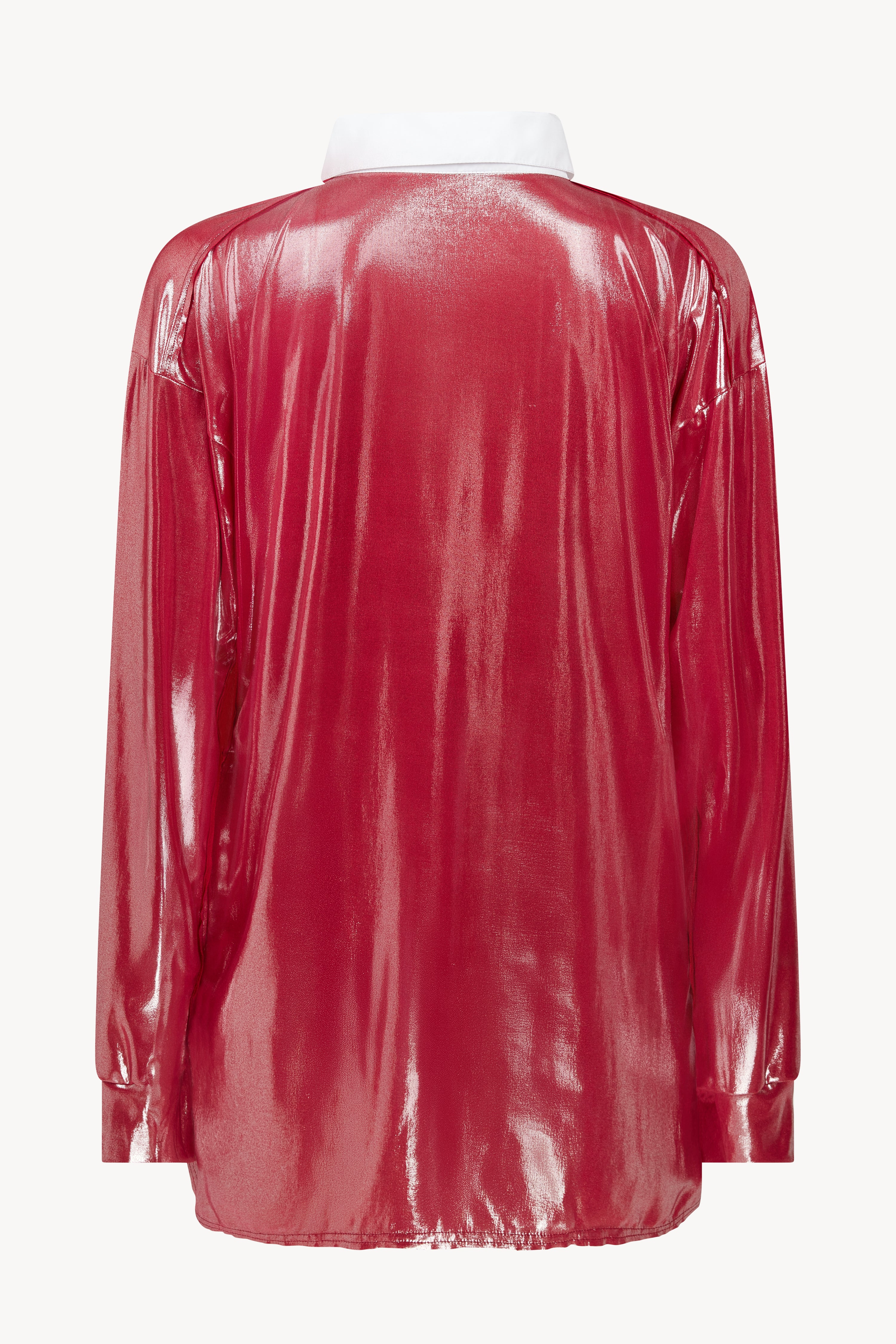 Pink Shiny Rugby Shirt – Talia Byre - Main Image