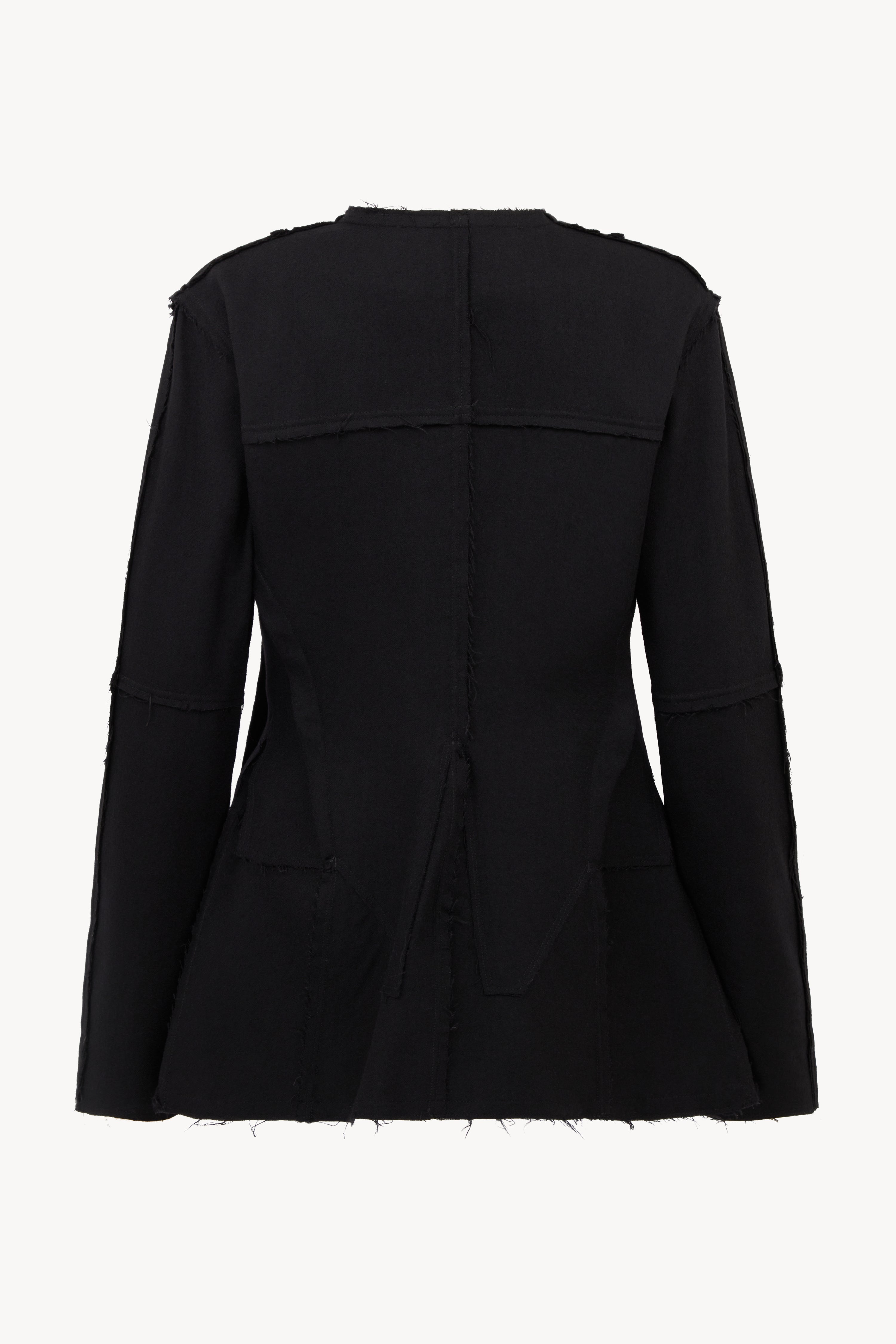 Black Long Line Jacket - Wool