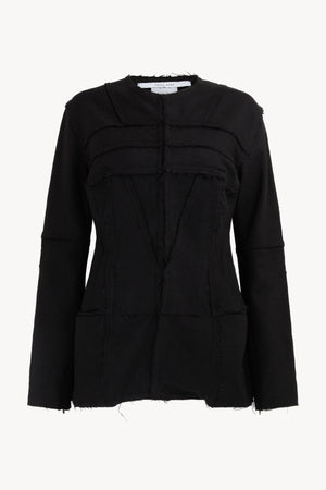 Black Long Line Jacket - Wool