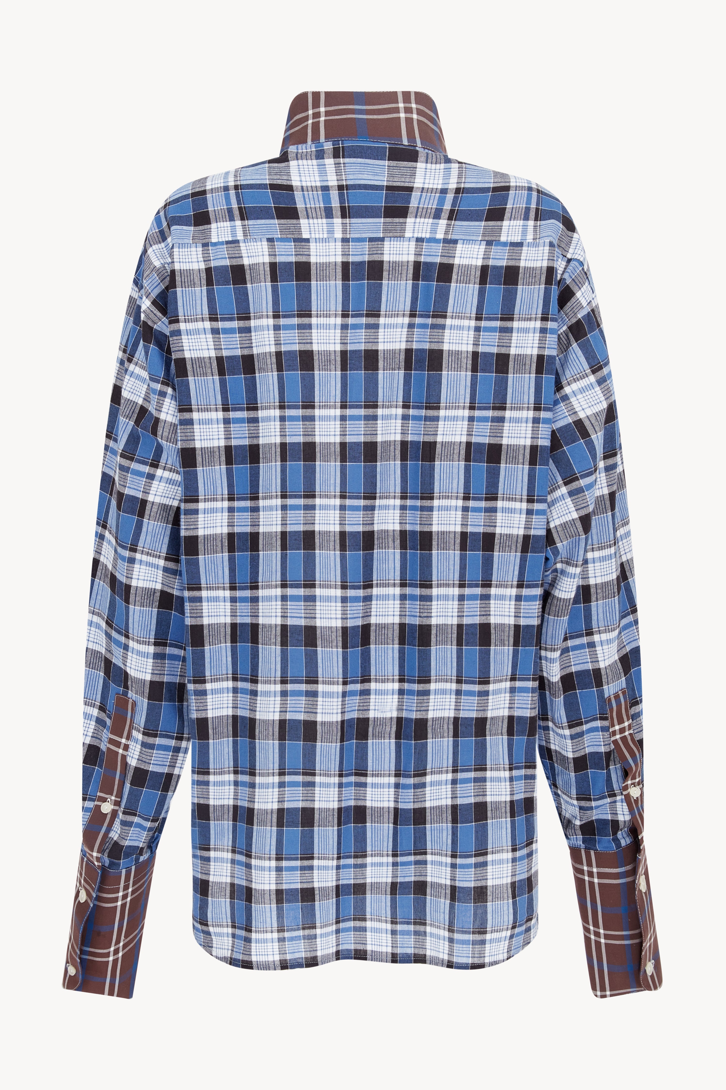 BROWN AND BLUE OVERSIZED EVENING SHIRT