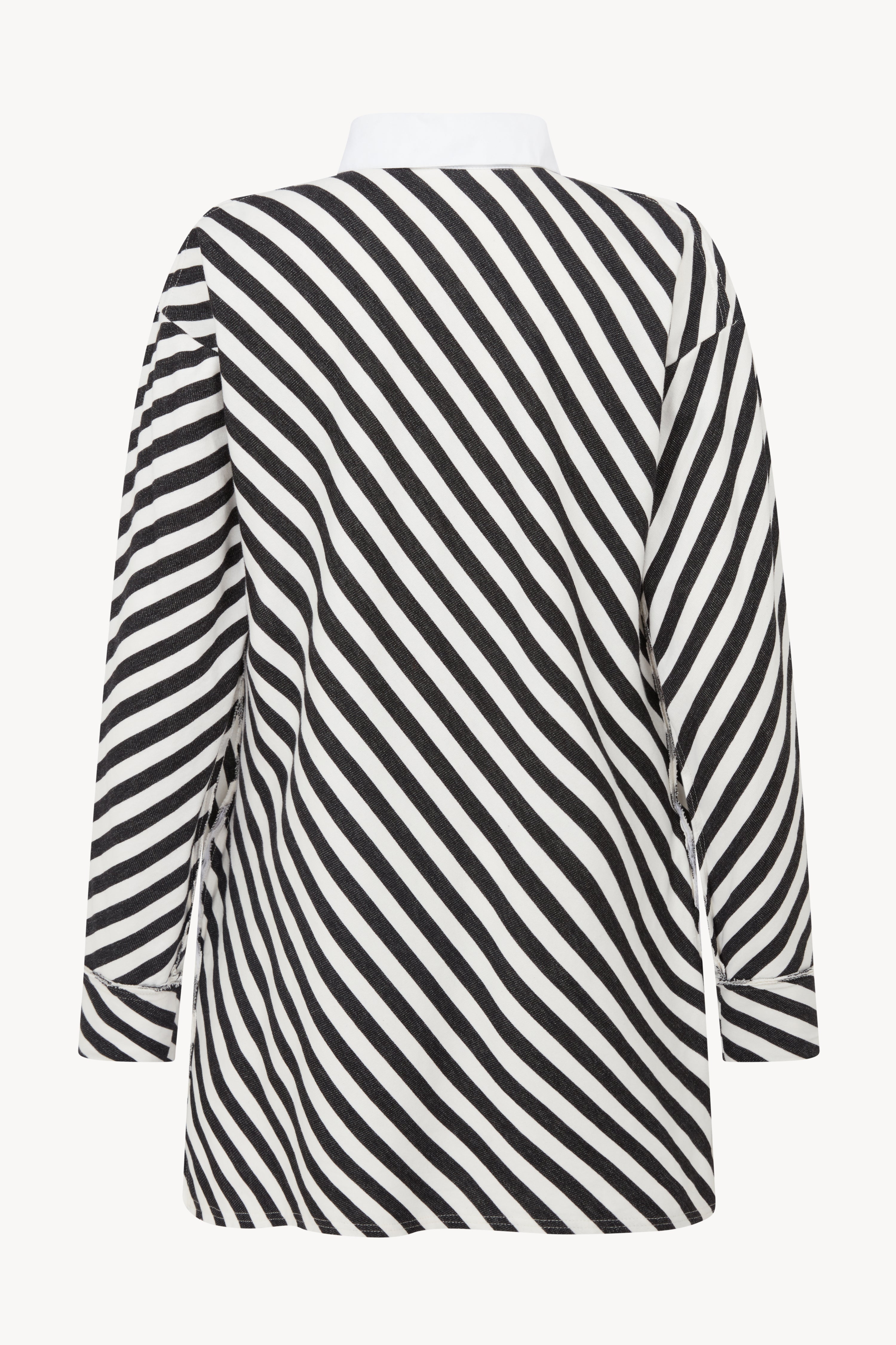 BLACK AND WHITE STRIPED RUGBY SHIRT