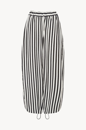 BLACK AND WHITE STRIPED WARM-UP TROUSERS