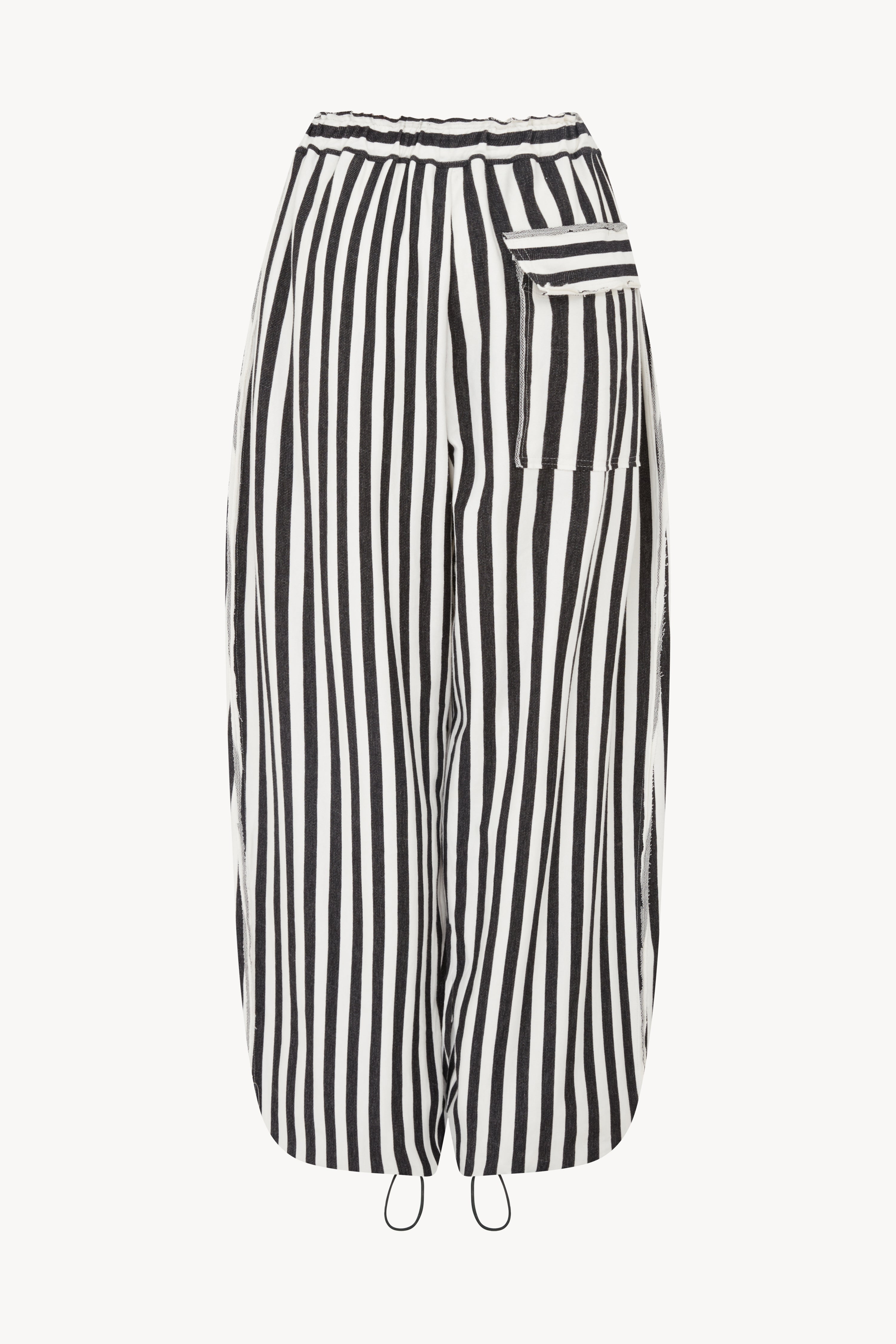 BLACK AND WHITE STRIPED WARM-UP TROUSERS