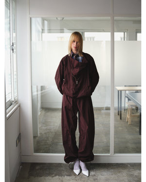 BURGUNDY WARM-UP TROUSERS